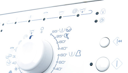Detail from the control panel of an automatic home washing machine