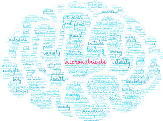 Fototapeta na wymiar Micronutrients Word Cloud on a white background. 