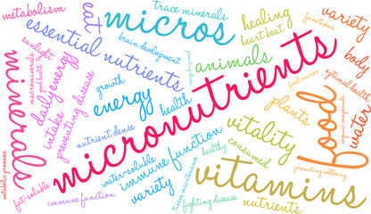Micronutrients Word Cloud on a white background. 