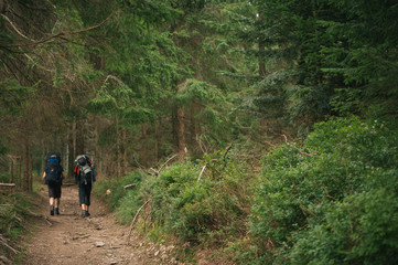 Obraz premium Hiking in the Low Tatra mountains in Slovakia, almost alone on the ridgeway, only majestic mountains