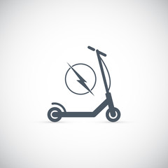 Electric scooter graphic icon. Transportation electric scooter sign isolated on white background. Vector illustration