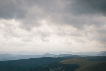 Hiking in the Low Tatra mountains in Slovakia, almost alone on the ridgeway, only majestic mountains
