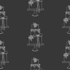 Vector wedding cake pattern for Wedding invitations or announcements