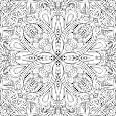 Monochrome Seamless Pattern with Mosaic Motif