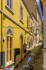 Lisbon Yellow Facade Building, Portugal.