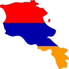 Armenia map with flag Vector illustration.