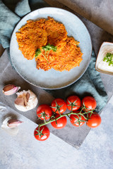 Homemade fried sweet potato cakes on a plate