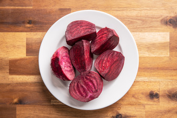 Sliced tasty raw beetroot.