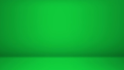 Green empty room studio gradient with spotlight used for background and display your product