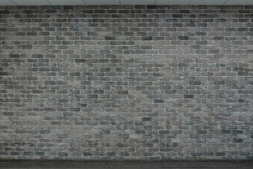 Empty room with decorative brick wall background, dark grey