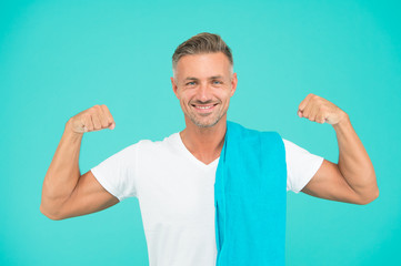 Healthy lifestyle. Gym wear and sports fashion for men. Gym aesthetics. Man well groomed athlete...