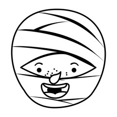 cute little boy head with mummy costume