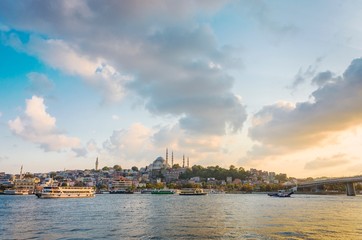 Naklejka premium cityscape of Istanbul at sunset