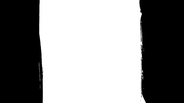 Animation grunge - brush stroke on a white background. Abstract hand - painted element. Grunge brush strokes animation. Underline and border design. Seamless looping background. 4K