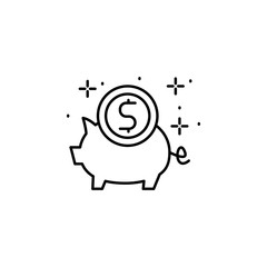 Piggy bank, money icon. Element of modern business icon