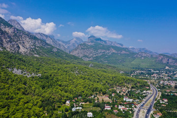 Fototapeta na wymiar Road Near Mountains In Turkey