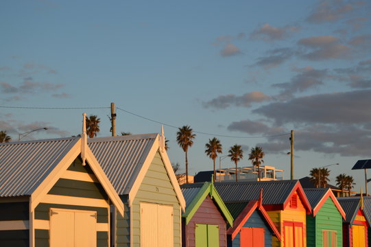 Beach houses in Brighton Beach, Australia 