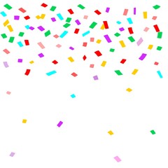 Confetti rain on white background