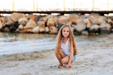 Beautiful girl having fun at the beach