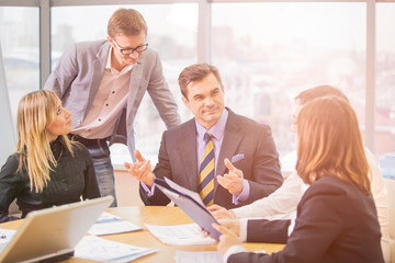 Business people working together in meeting room