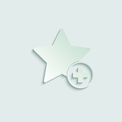star icon. star with plus icon/ Add to favourite  paper icon  with shadow  