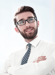 close up.portrait of a successful young businessman.