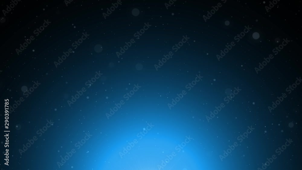 Wall mural blue blurry circle bokeh animation copy space background.