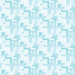 blue monochrome soft colors squares and rectangles in a repeating pattern tile for futuristic backgrounds, textile, fabric, covers, template and backdrops. the design is seamless