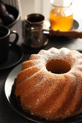 Rustic Style   Bundt Cake , Coffee and Honey