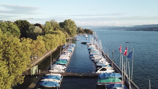 flying over the harbor - Zurich