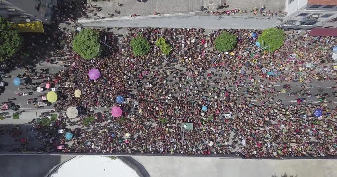 Carnaval, Boi Tolo, Rio de Janeiro (Aerial Shot of Carnaval Bloco in Rio de Janeiro