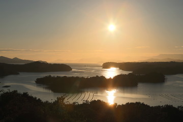ともやま公園　英虞湾に沈む夕日