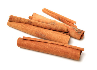 Cinnamon on a white background