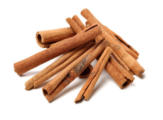 Cinnamon on a white background