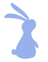 ウサギのシルエット右(青)