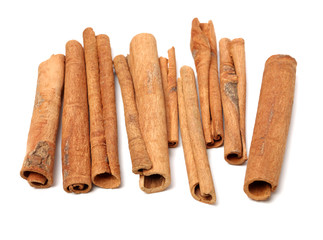 Cinnamon on a white background