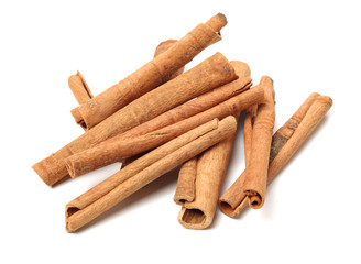 Cinnamon on a white background