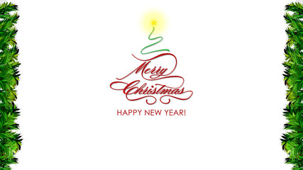 Merry Christmas and Happy New Year gift card background