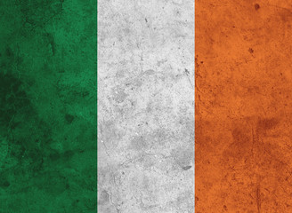 Grunge Irish Flag as an Old Vintage Irish Symbol of Patriotism and Irish Culture on an Antique Textured Material for the Irish Government. - Image