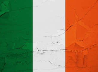 Grunge Irish Flag as an Old Vintage Irish Symbol of Patriotism and Irish Culture on an Antique Textured Material for the Irish Government. - Image