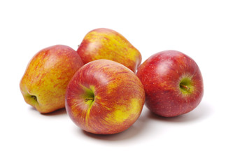 Red apples isolated on white background