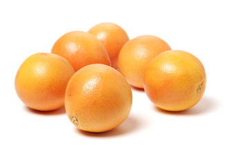 Orange fruit on the white background 