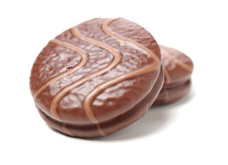 chocolate cake on white background 