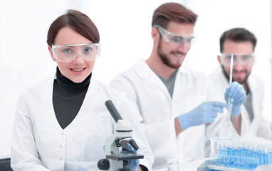 female scientist in a laboratory.
