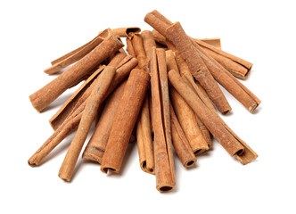 Cinnamon on a white background