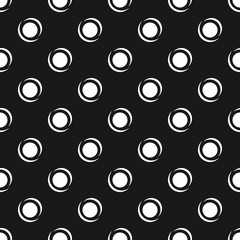 Seamless abstract pattern with button. Dark monochrome backdrop.