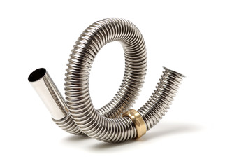 closeup of kitchen drain assembly on white background