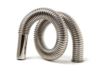 closeup of kitchen drain assembly on white background