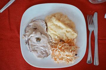 vitello tonnato is a dish of very traditional Italian origin in Argentina for Christmas and summer, It is made of roasted meat served cold with a tuna sauce made with egg and capers