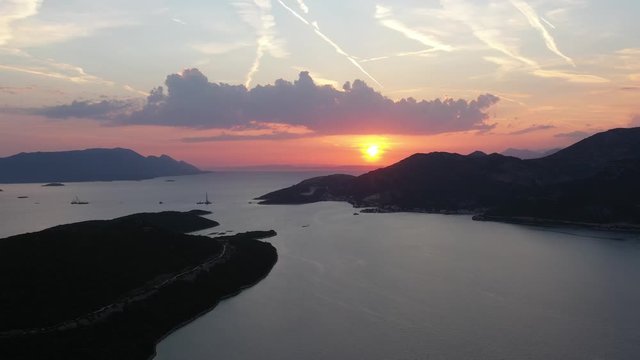 BOSNIA COAST SUNSET AERIAL 4